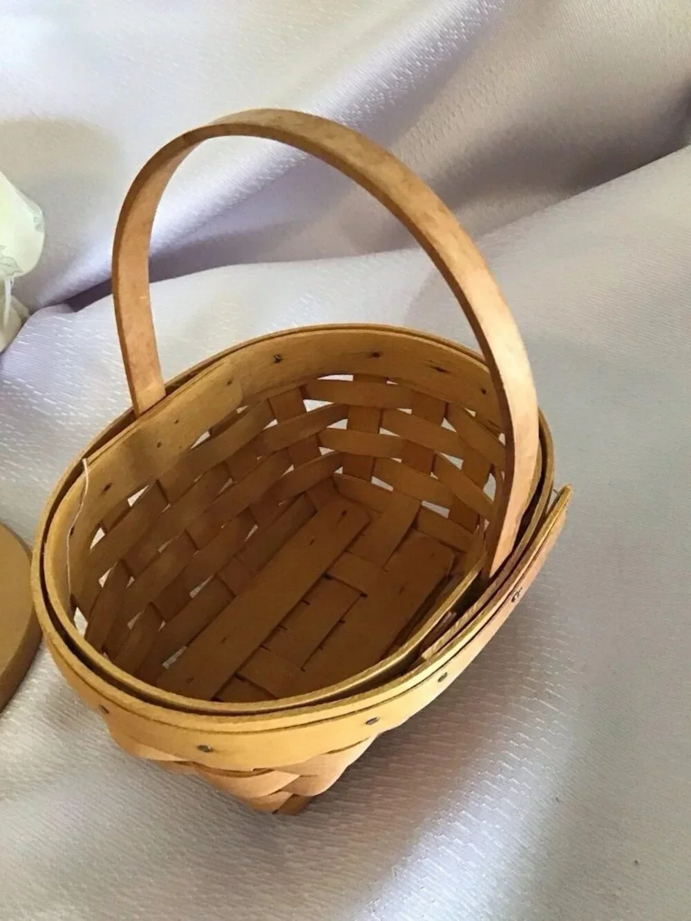 1999 Longaberger Horizon of Hope Woven Basket & Prot. - H 6.75” x W 5” x L 6.5”